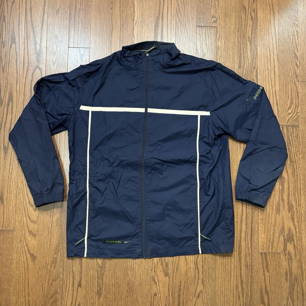 Vintage 90s Y2K Nike Track Jacket Full Zip Windbreaker Blue Green Retro Running